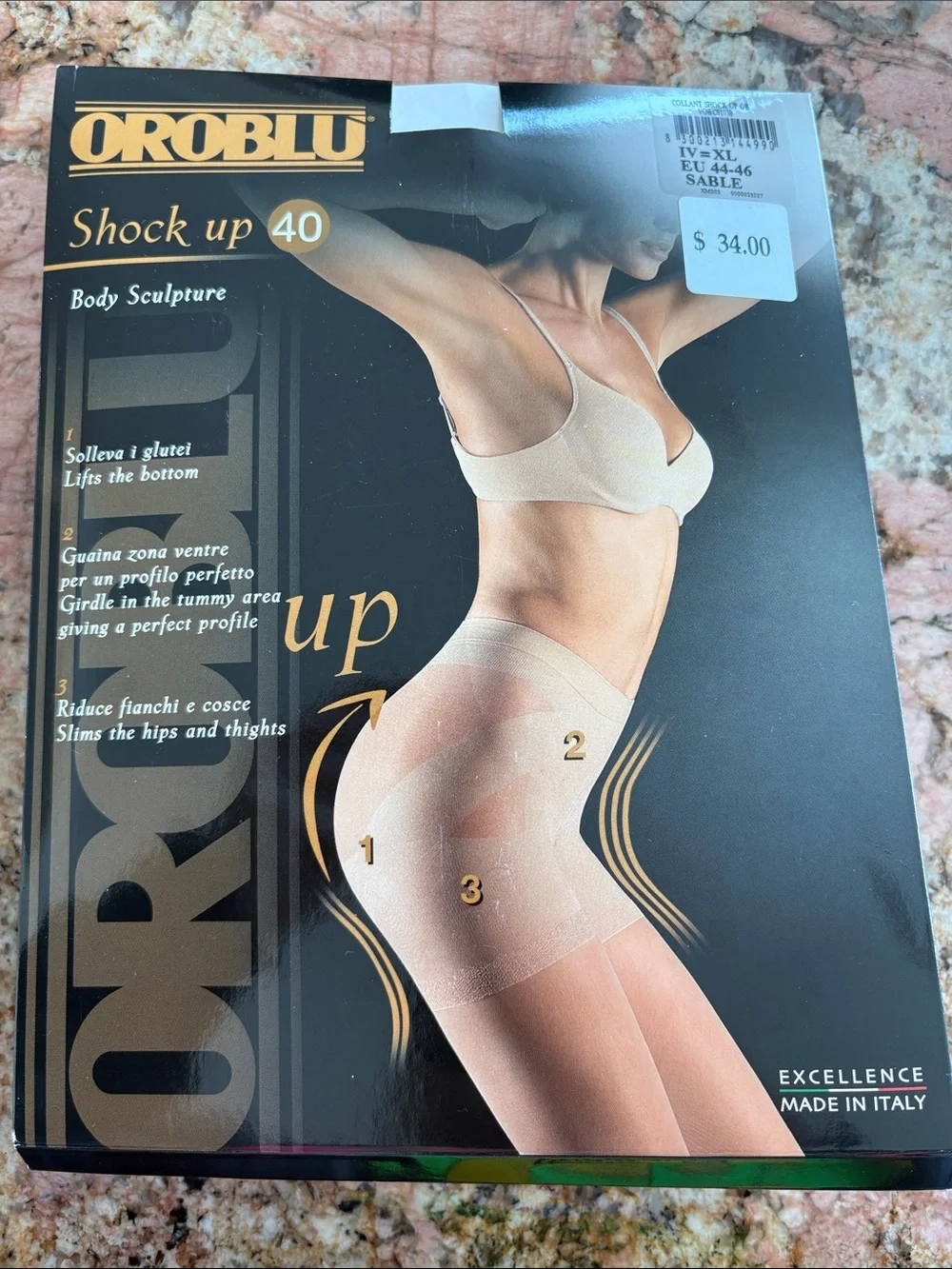 OROBLU Shock Up 40 Sheer Shaping Tights in Sable Tone